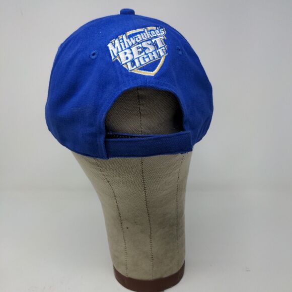 Milwaukee's Best Light Strapback Hat Blue OSFA Embroidered Logo Cards Poker - Picture 9 of 13